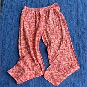Fresh Produce Coral Capri Pants Size Small 100% Cotton